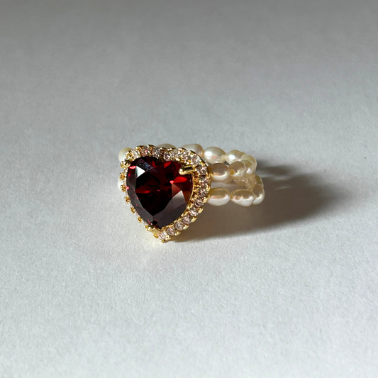 The Queen of Hearts & Pearls Ring