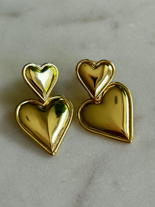 The Double Hearts Earrings